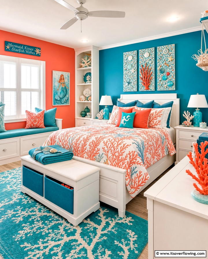 Coral Coast - 30 Enchanting Mermaid Bedroom Ideas for a Whimsical Retreat