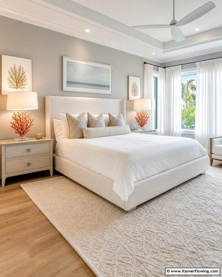 Coral Lamps - 20 Coral Bedroom Ideas to Brighten Your Space
