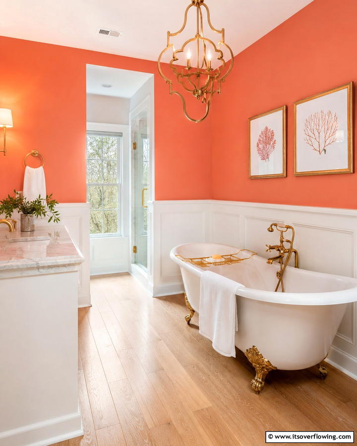 Coral Orange Paint - 25 Orange Bathroom Ideas for a Vibrant Space