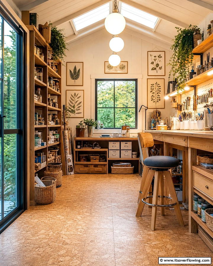Cork Flooring - 20 Shed Floor Ideas for a Durable and Functional Space