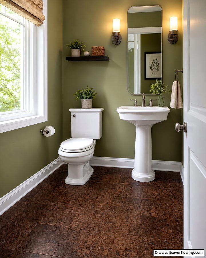 Cork Flooring - 25 Small Bathroom Flooring Ideas for Stylish and Durable Floors
