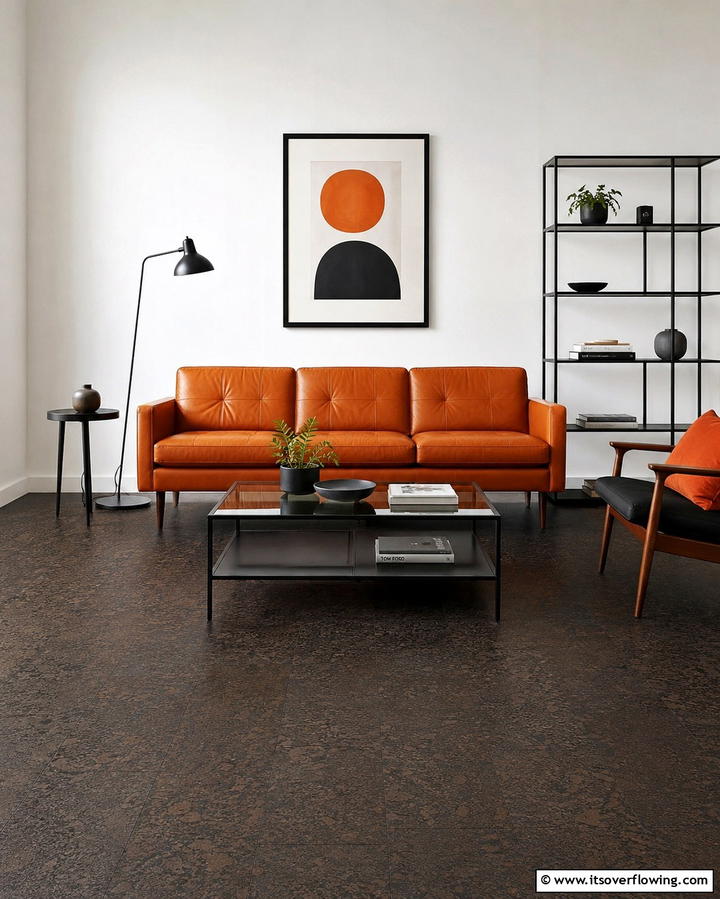 Cork Flooring for Comfort and Quiet - 25 Living Room Flooring Ideas for a Stunning Space
