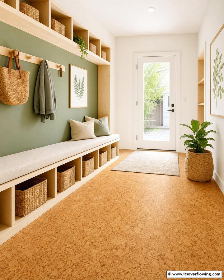 Cork Flooring - 20 Mudroom Floor Ideas to Elevate Your Entryway