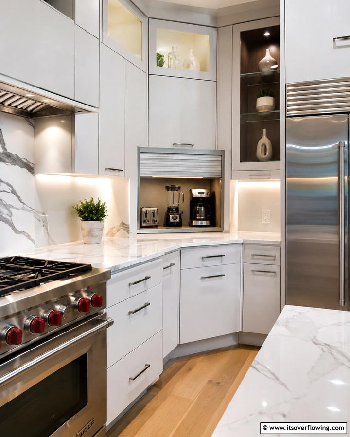 Corner Appliance Garage - 20 Kitchen Corner Ideas to Maximize Your Space