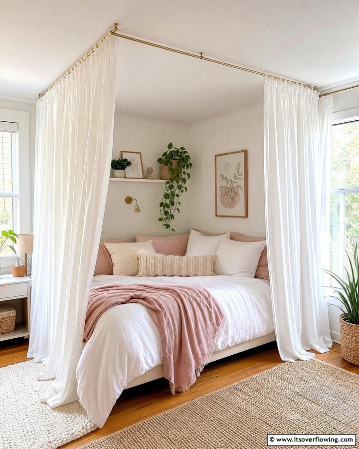 Corner Bed with Curtains - 20 Creative Corner Bed Ideas for Small Spaces