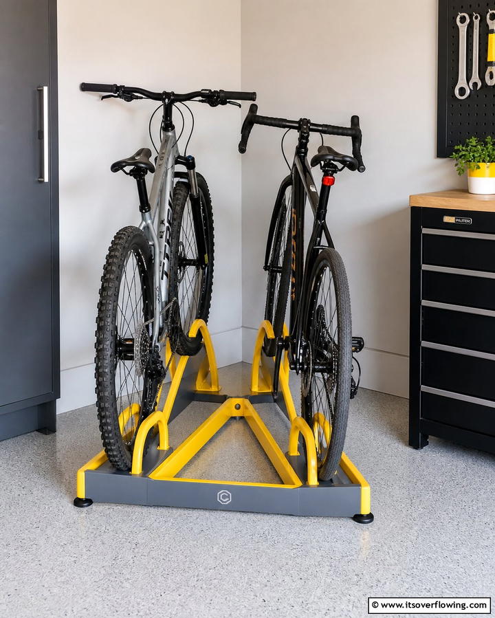 Corner Bike Stands - 25 Garage Bike Storage Ideas for a Clutter-Free Space