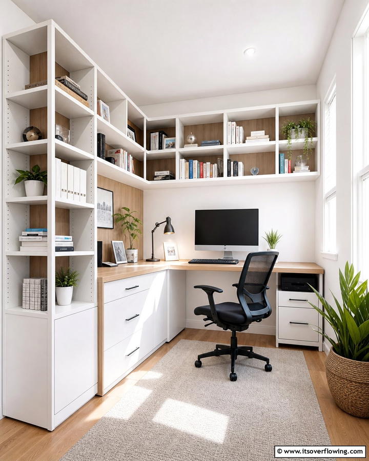 Corner Bookshelf Desk Combo - 20 Space-Saving Corner Bookshelf Ideas for Your Home