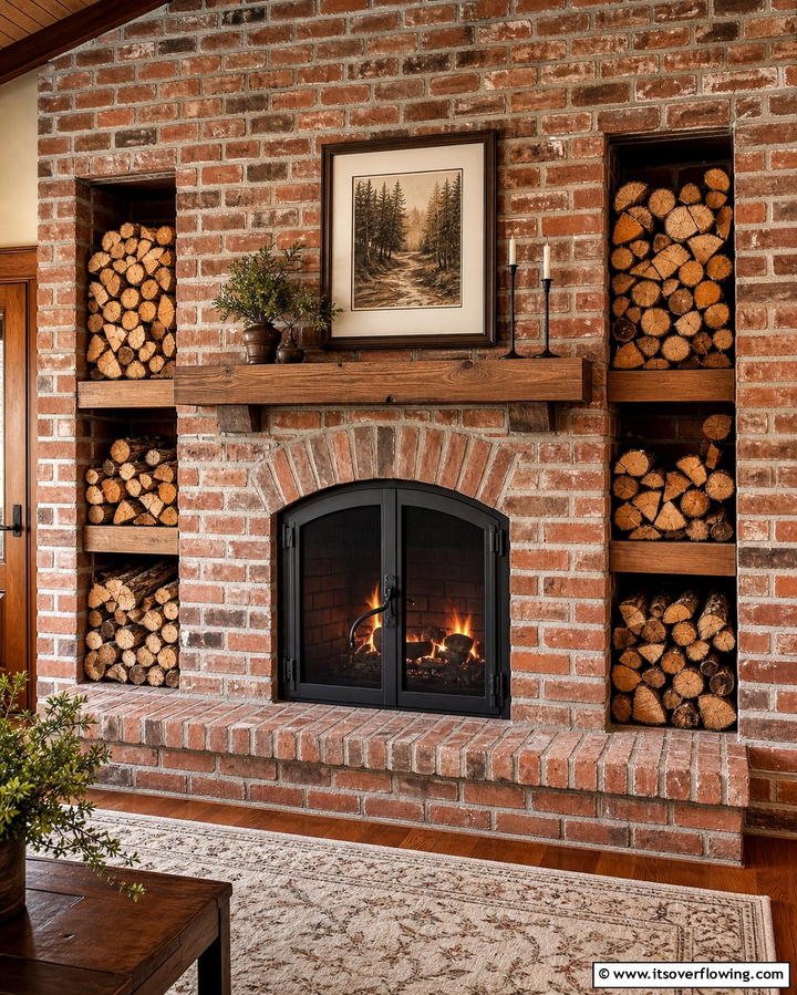 Corner Brick Fireplace - 25 Rustic Brick Fireplace Ideas to Warm Up Your Home