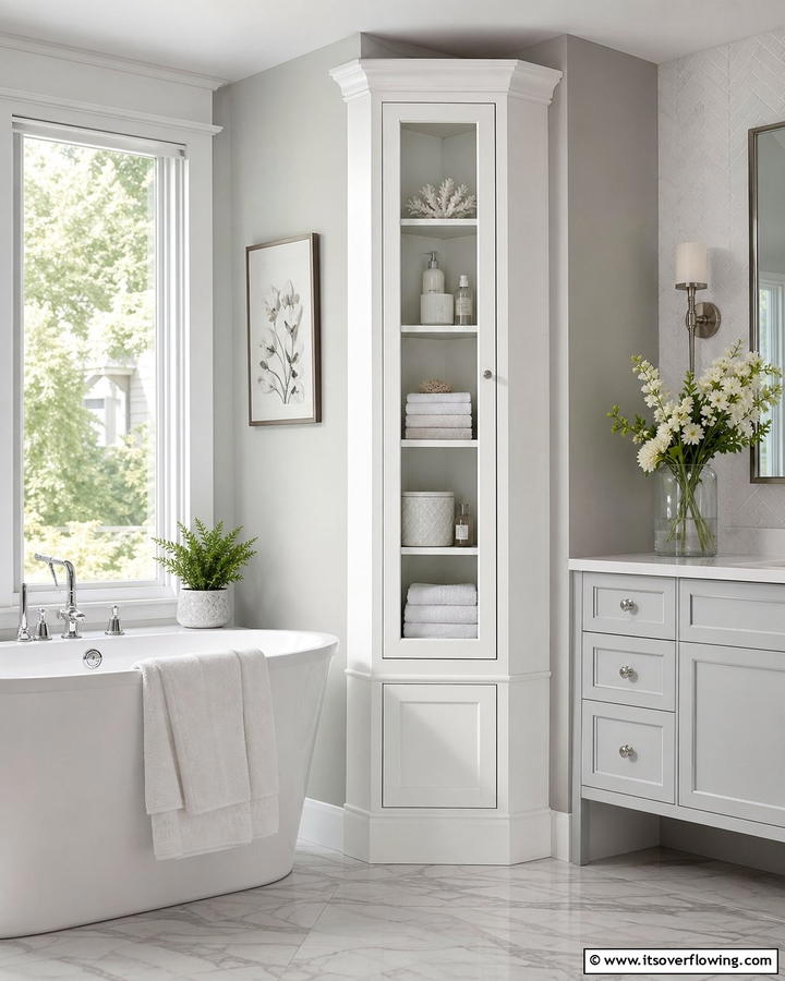 Corner Cabinets - 21 Clever Bathroom Storage Ideas to Maximize Space and Style