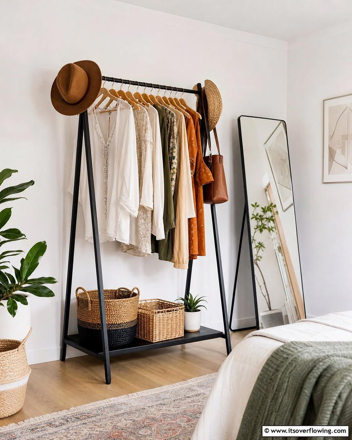 Corner Clothing Rack - 20 Bedroom Corner Ideas to Maximize Your Space