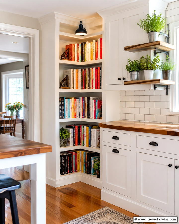 Corner Cookbook Nook - 20 Kitchen Corner Ideas to Maximize Your Space