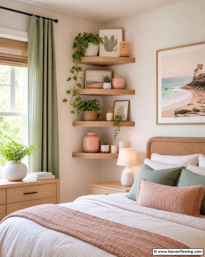 Corner Display Perfection - 30 Bedroom Shelving Ideas for Storage and Display