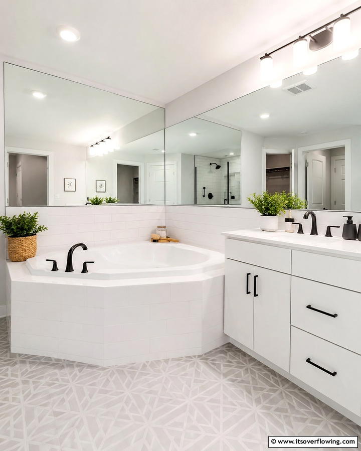 Corner Drop In Tub for Space Efficiency - 25 Elegant Drop-in Tub Ideas for a Spa-Like Bathroom
