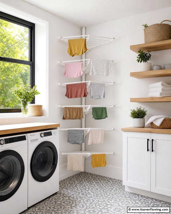 Corner Drying Rack - 20 Laundry Room Drying Rack Ideas for Efficient Drying