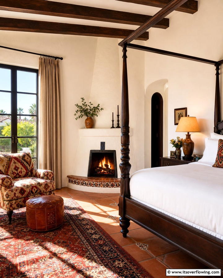 Corner Fireplace Setup - 25 Spanish Style Fireplace Ideas for Cozy Living Spaces