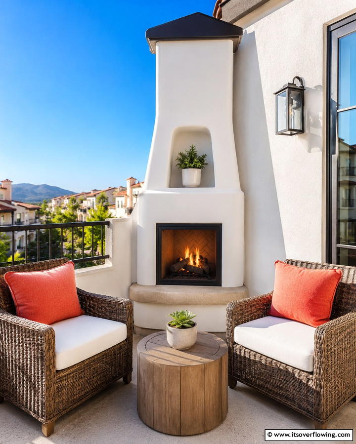 Corner Fireplace for Compact Spaces - 25 Outdoor Fireplace Ideas to Enhance Your Backyard