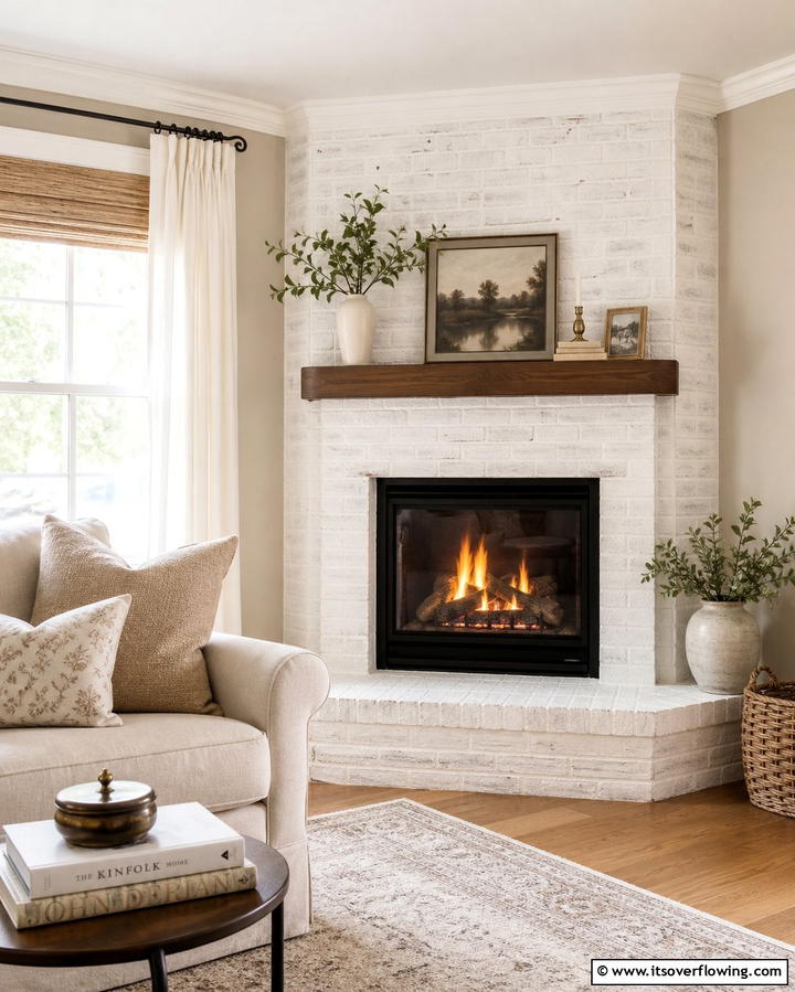 Corner Fireplace for Space Efficiency - 25 Small Living Room Fireplace Ideas for Cozy Homes