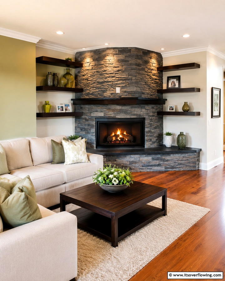 Corner Fireplaces for Space Optimization - 25 Rooms With Fireplaces and Vaulted Ceilings