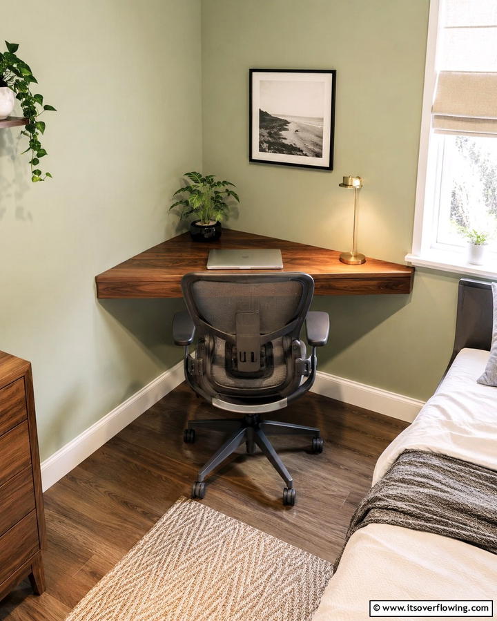 Corner Floating Desk for Small Rooms - 25 Floating Desk Ideas for Modern Home Offices