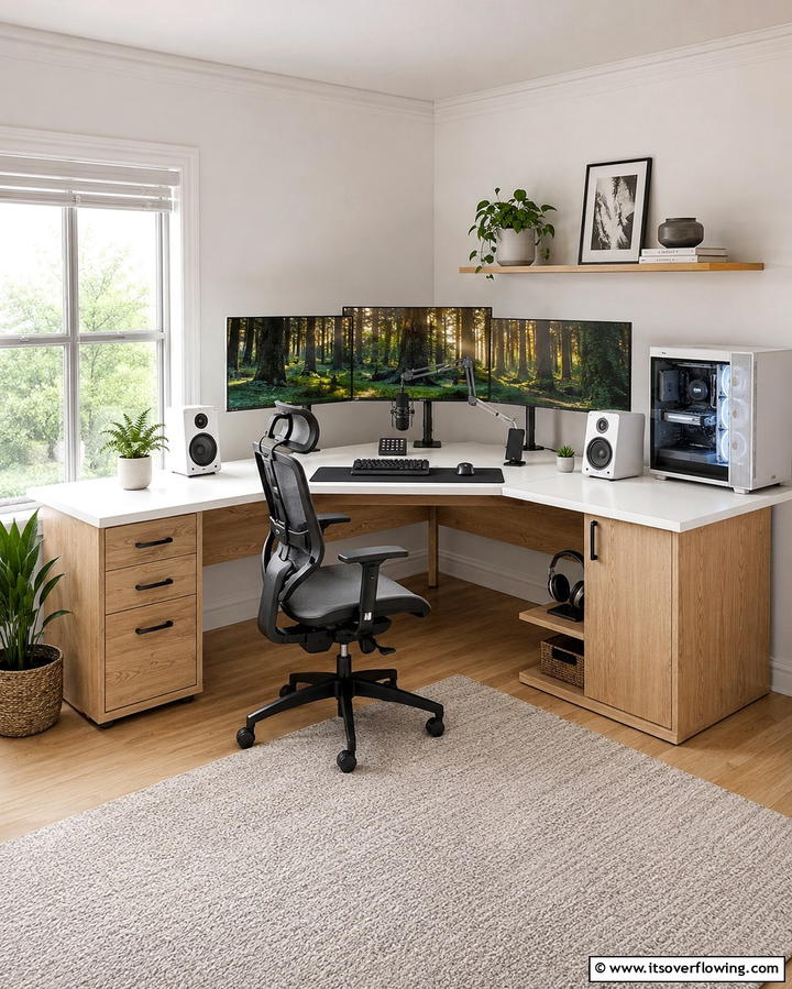 Corner Gaming Desk - 25 Small Game Room Ideas for Fun and Entertainment