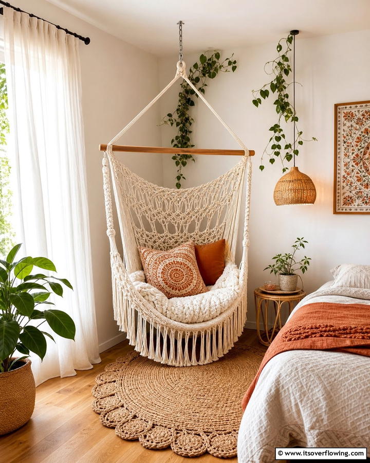 Corner Hammock Chair - 20 Bedroom Corner Ideas to Maximize Your Space