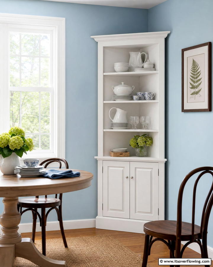 Corner Hutch for Space Efficiency - 20 Dining Room Hutch Ideas for Storage and Style