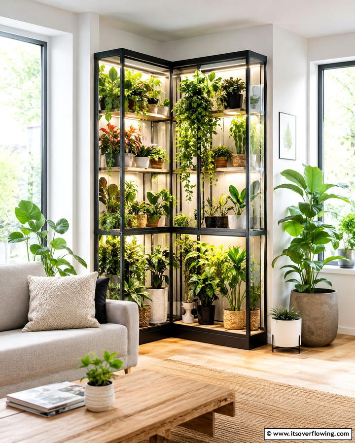 Corner Indoor Greenhouse - 20 Indoor Greenhouse Ideas for Year-Round Gardening