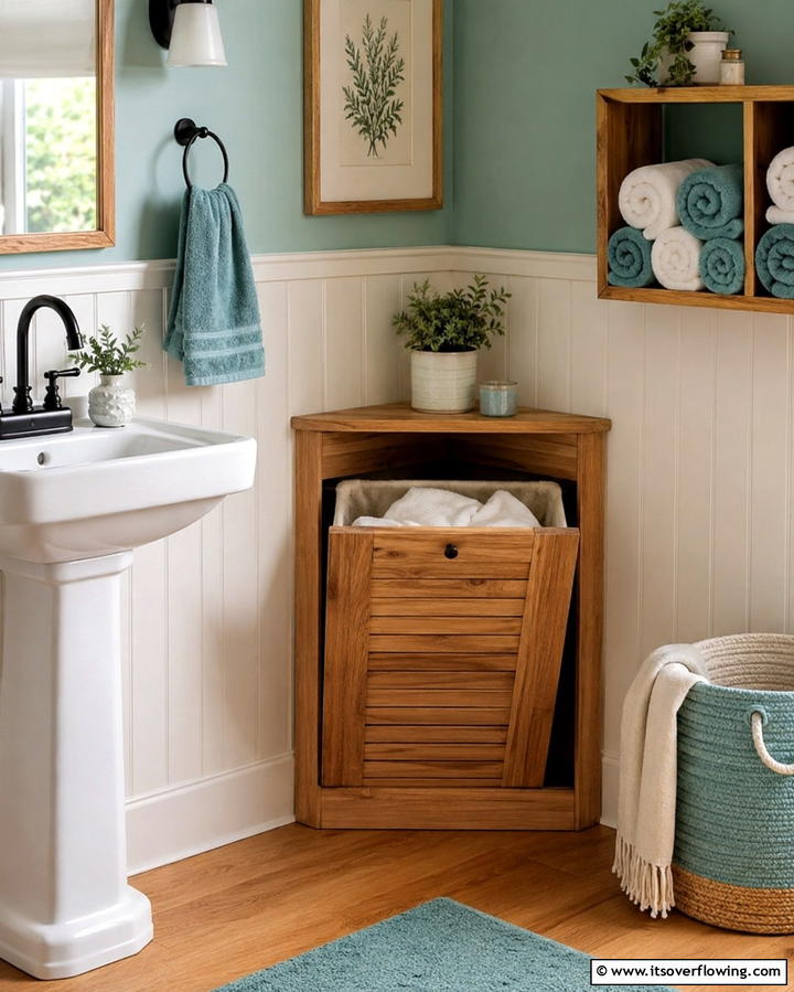 Corner Laundry Basket Units - 25 Laundry Basket Storage Ideas for a Tidy Home