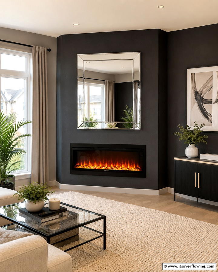 Corner Mirror Setup - 25 Smart Living Room Corner Ideas to Maximize Space