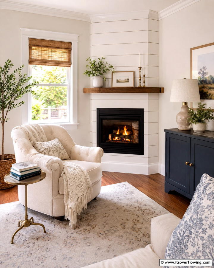 Corner Placement for Cozy Nooks - 25 Off-center Fireplace Ideas for a Unique and Modern Living Room