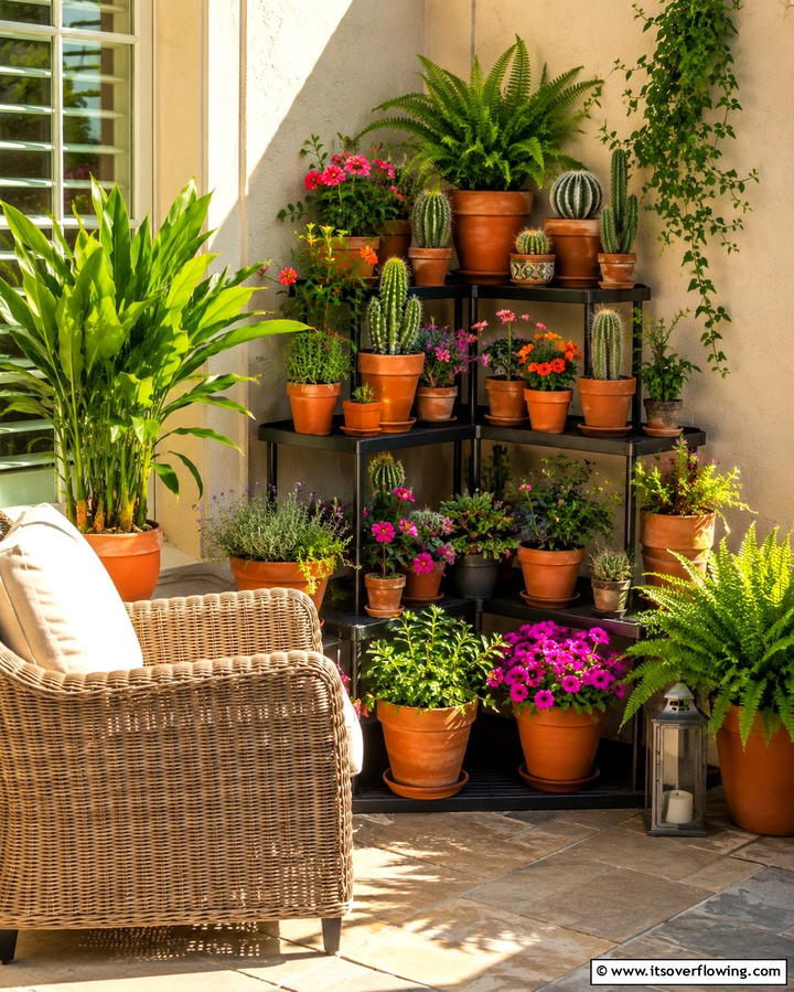 Corner Plant Nook - 25 Small Backyard Patio Ideas for a Relaxing Outdoor Oasis