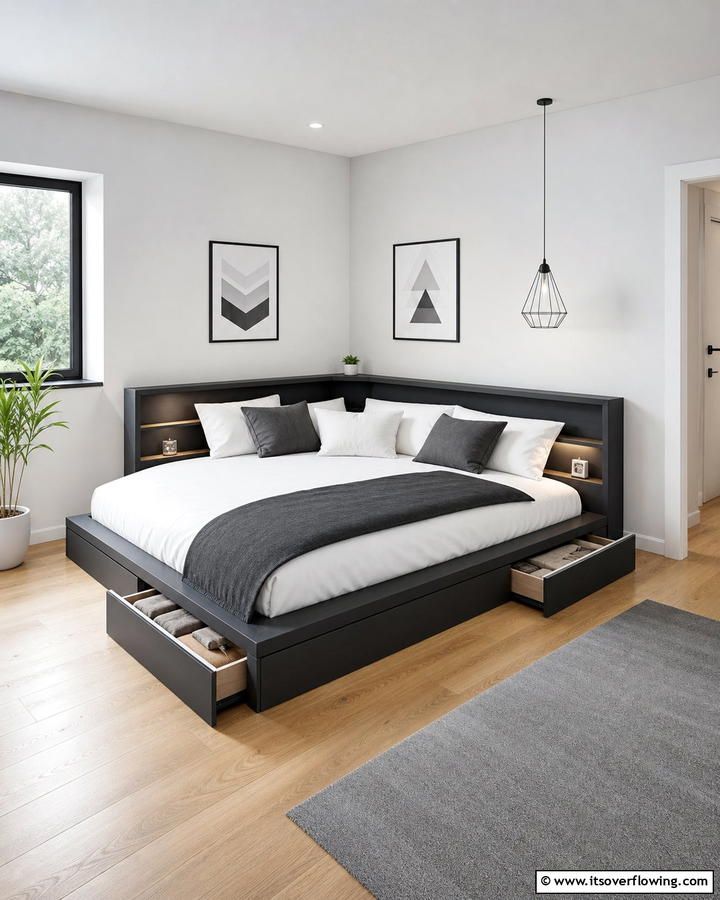 Corner Platform Bed - 20 Creative Corner Bed Ideas for Small Spaces