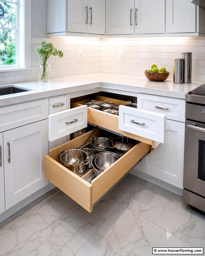 Corner Pull Out Drawers - 20 Kitchen Corner Ideas to Maximize Your Space