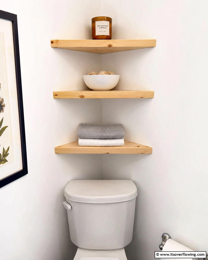 Corner Shelves for Tight Spaces - 25 Over Toilet Storage Ideas for Small Bathrooms