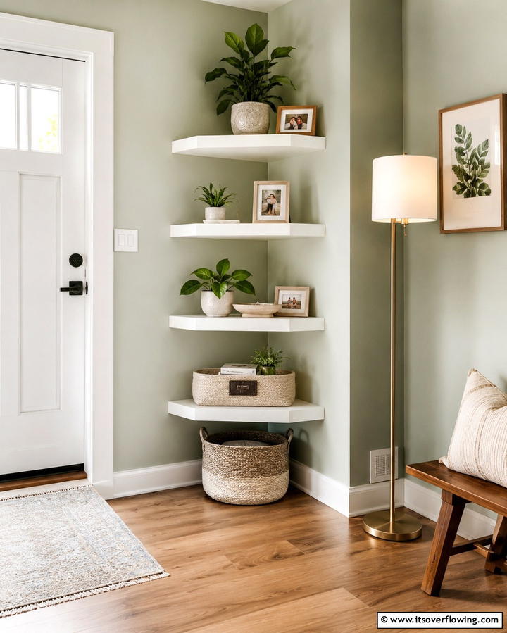 Corner Shelves for Unused Space - 25 Entryway Storage Ideas for Organized Homes