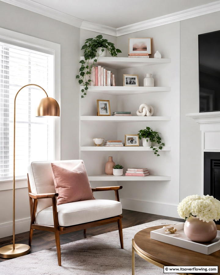 Corner Shelves to Maximize Space - 25 Living Room Bookshelf Ideas for Stylish Storage