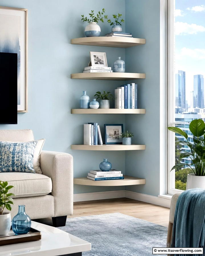 Corner Shelves to Maximize SpaceExact - 30 Living Room Shelf Ideas for Stylish Storage Solutions