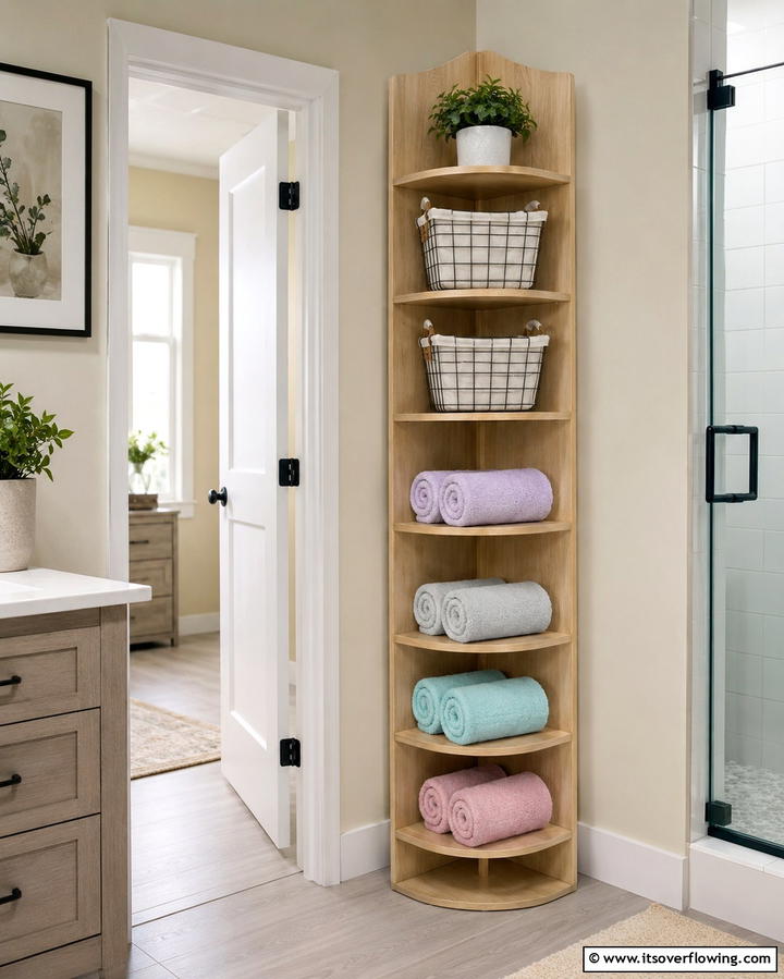 Corner Shelving Units - 25 Creative Laundry Room Shelving Ideas for Organization