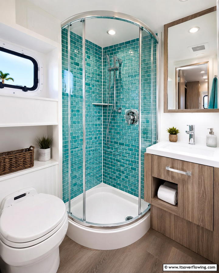 Corner Shower Units - 25 Small RV Bathroom Ideas for Compact Spaces