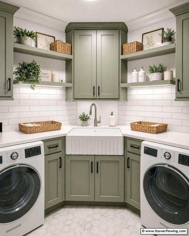 Corner Sink - 20 Functional Laundry Room Sink Ideas for Efficiency