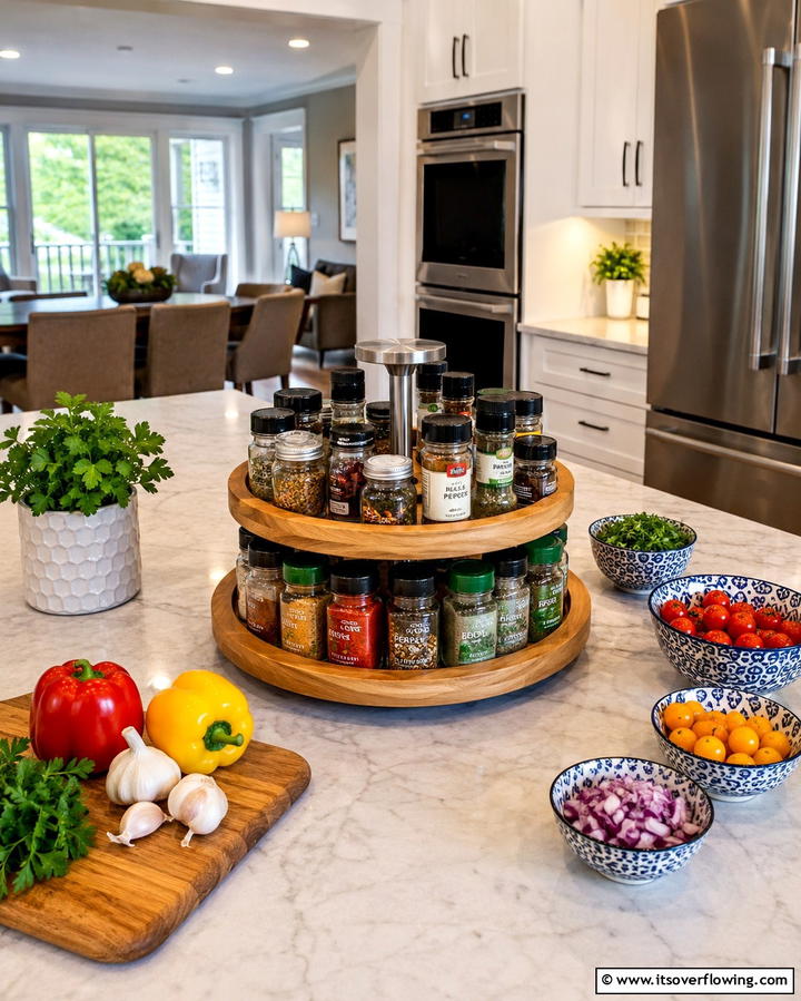 Corner Spice Carousel - 25 Spice Rack Ideas to Organize Your Kitchen