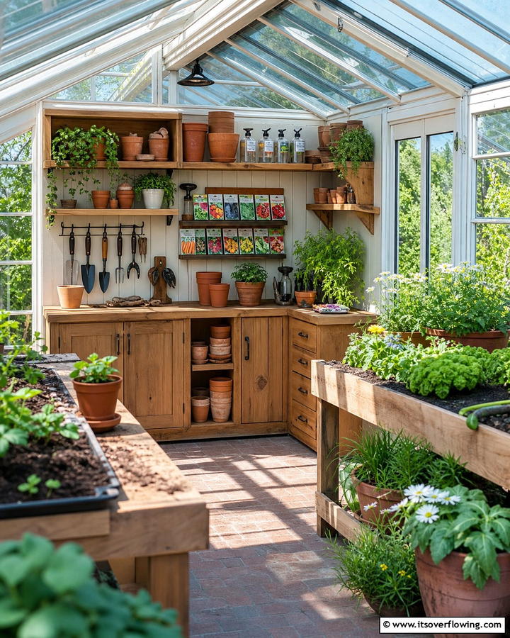 Corner Storage Solutions - 20 Innovative Corner Greenhouse Ideas for Gardeners