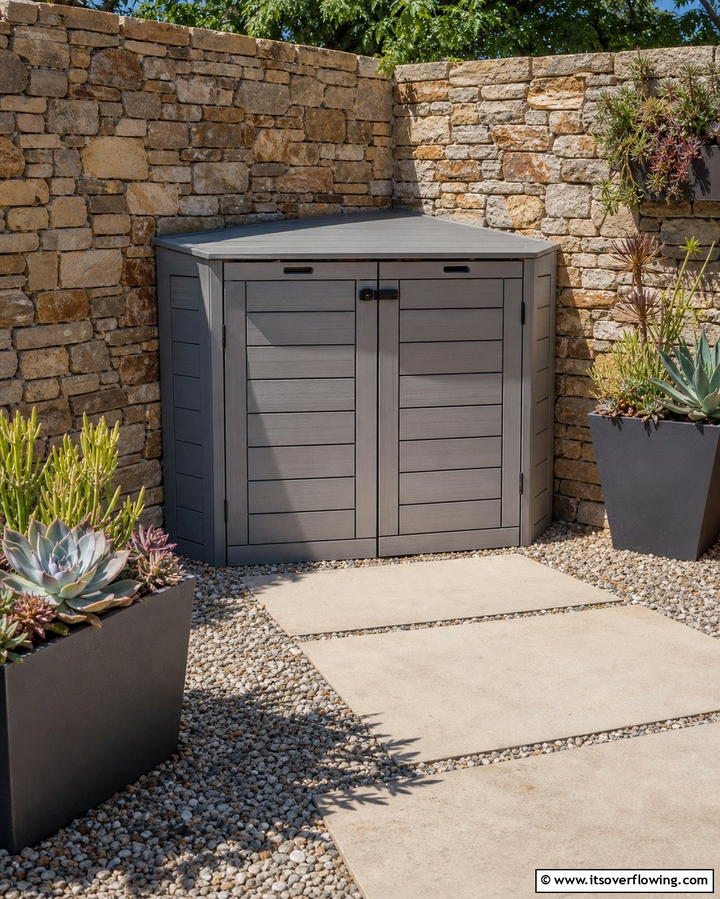 Corner Storage Unit - 25 Garbage Can Storage Ideas for Neat Spaces