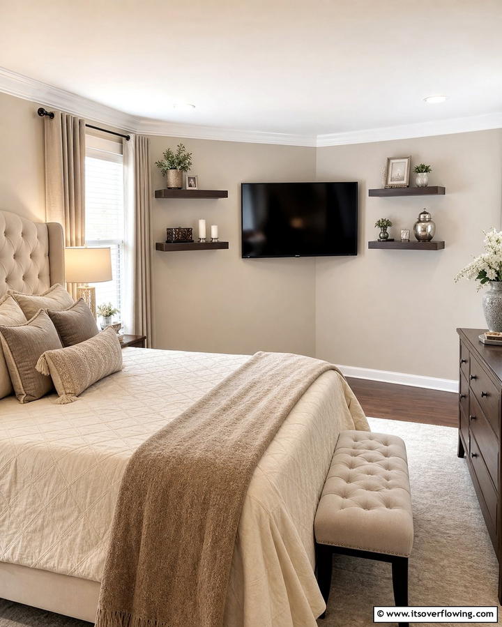 Corner TV Placement for Better Utilization - 25 Bedroom TV Ideas for Stylish Entertainment
