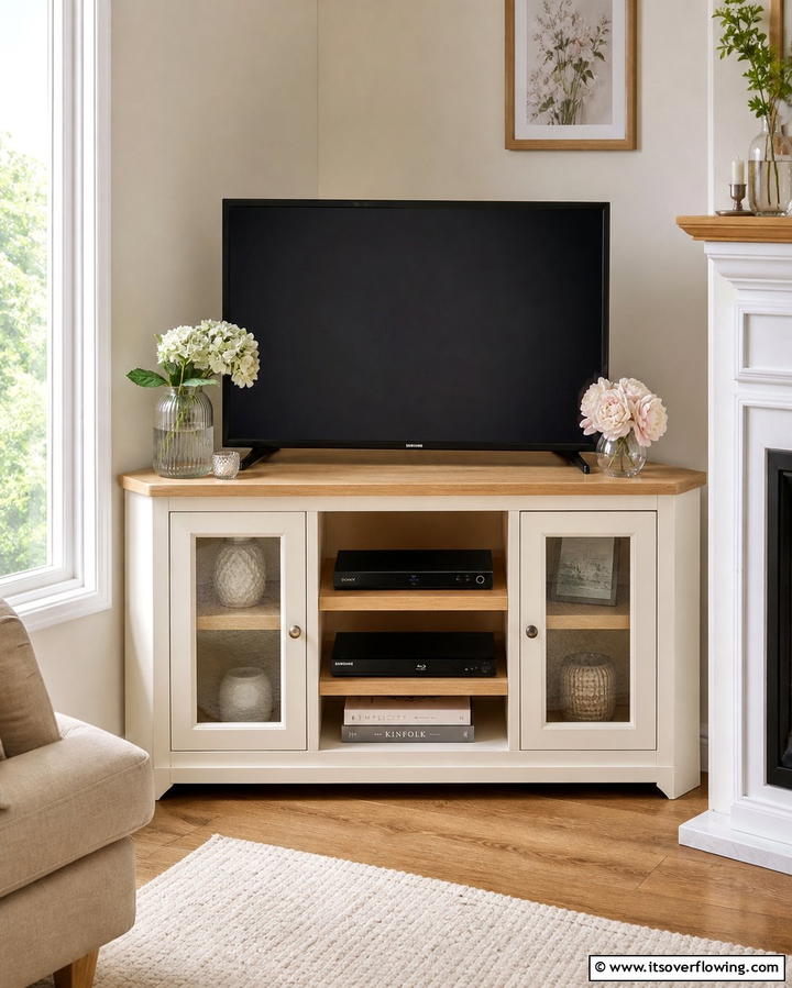 Corner TV Stand for Small Spaces - 25 TV Stand Ideas to Complement Your Home Decor