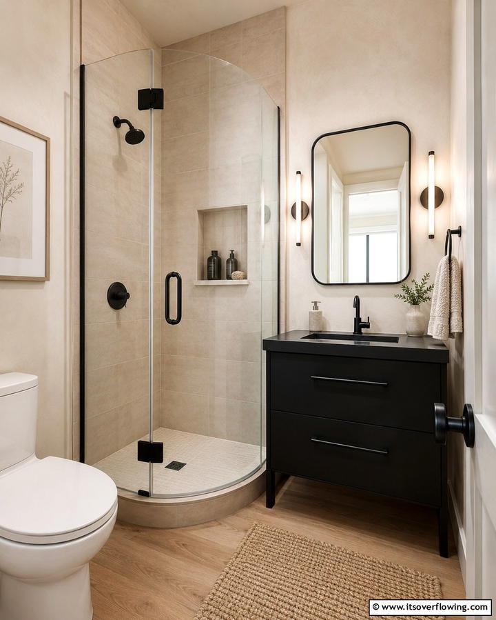 Corner Walk In Shower to Save Space - 25 Small Bathroom Walk-in Shower Ideas for Compact Spaces