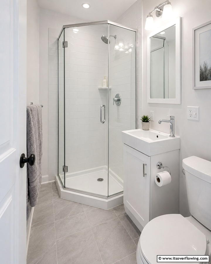 Corner Walk In Shower - 25 Small Bathroom Walk-in Shower Ideas for Compact Spaces