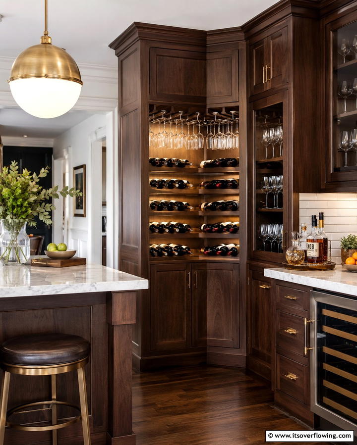 Corner Wine Rack - 20 Kitchen Corner Ideas to Maximize Your Space