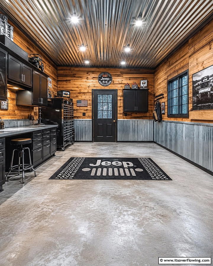 Corrugated Metal AccentsOne - 25 Rustic Garage Ideas for a Cozy and Functional Space