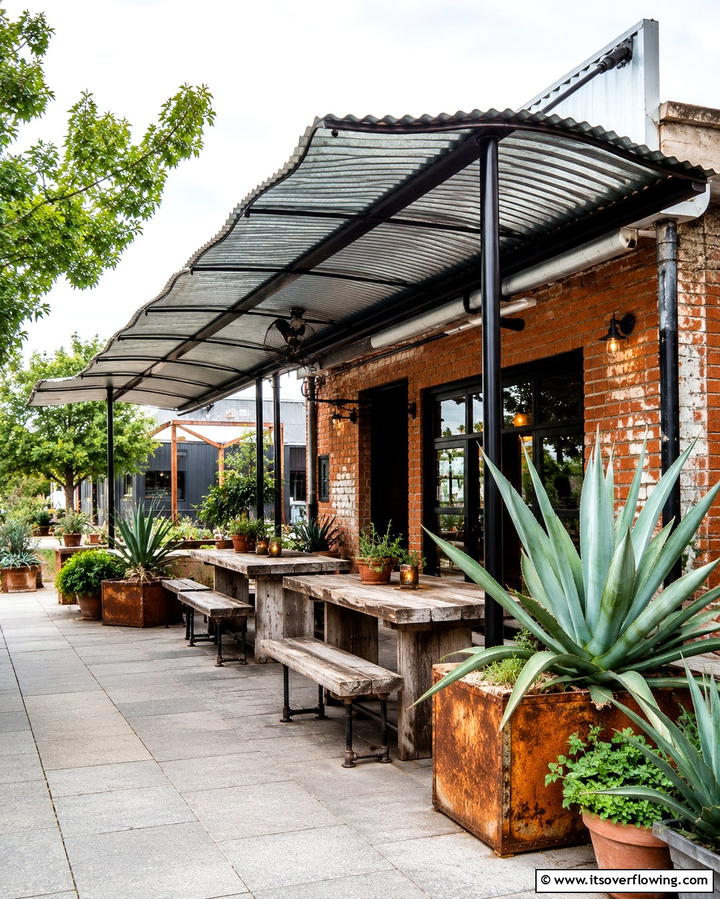 Corrugated Metal Awning - 25 Stunning Deck Awning Ideas for Outdoor Living